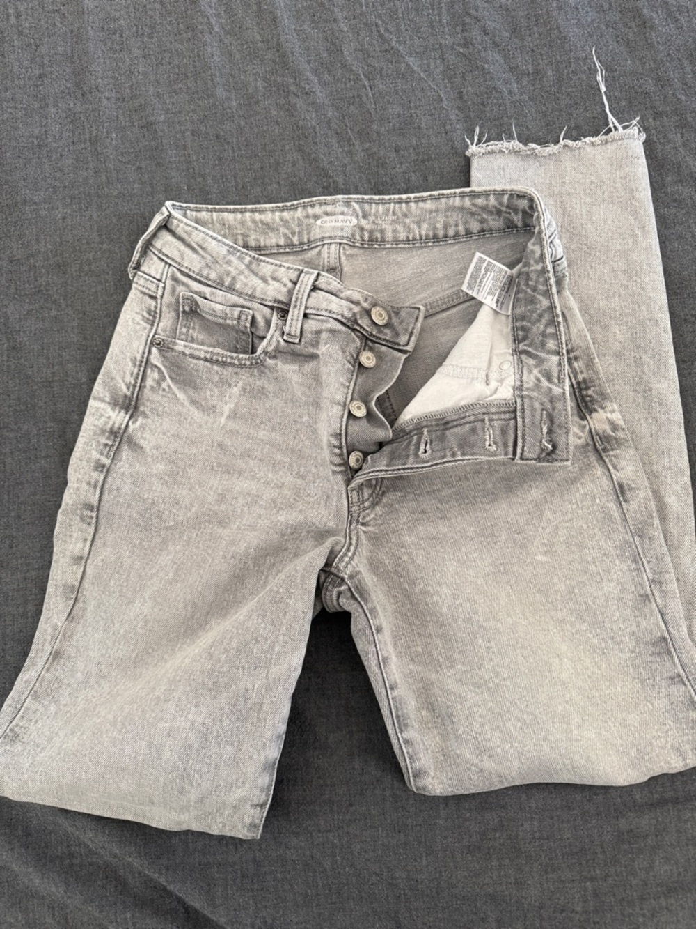 Old Navy Button-fly Straight High Rise gray Jeans size 2